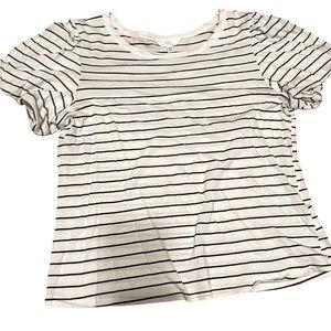 Womens white black striped top lg